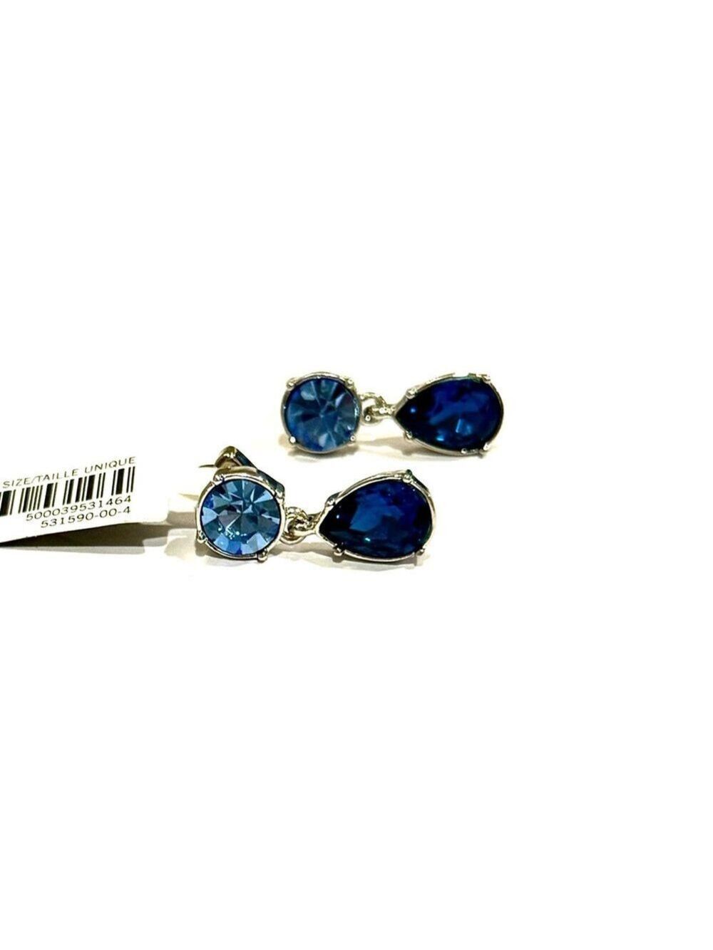 Banana Republic Blue Crystal Drop Earrings NWT - Picture 3 of 11